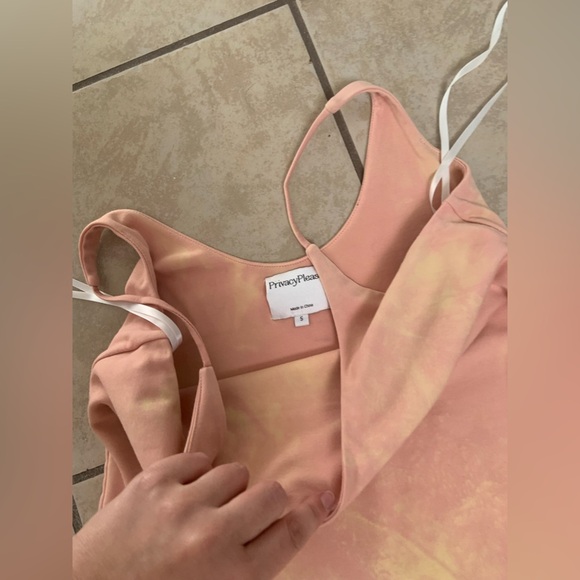 Privacy please blush pink tie dye mini dress size small revolve $88 spring boho - Picture 3 of 4
